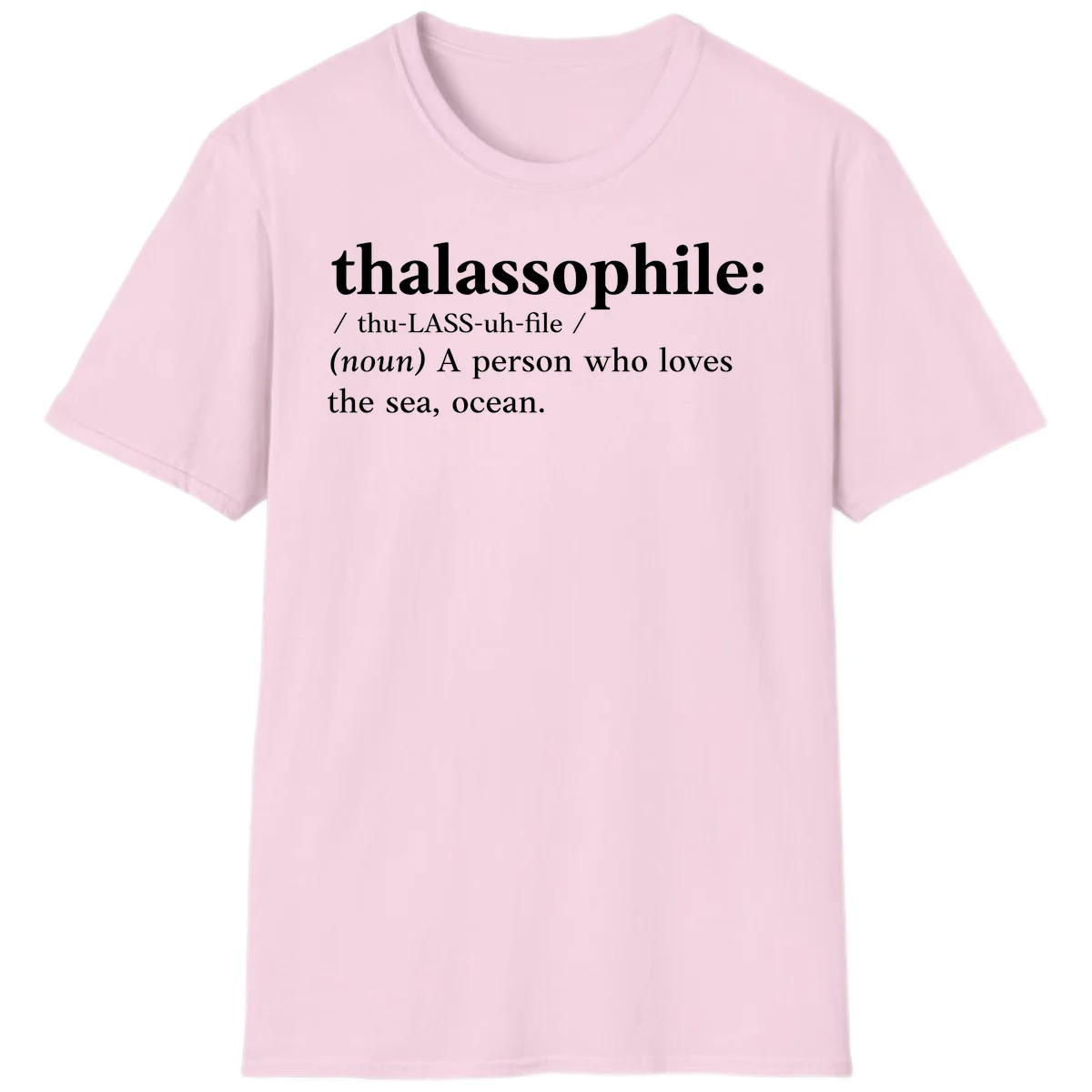 Thalassophile Ocean Lover T-Shirt in Light Pink