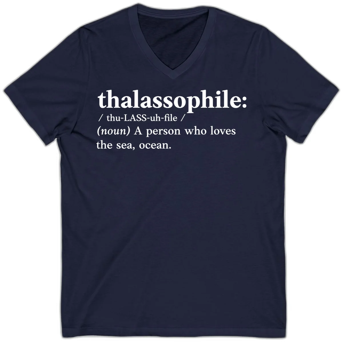 Thalassophile Ocean Lover V-Neck in Navy