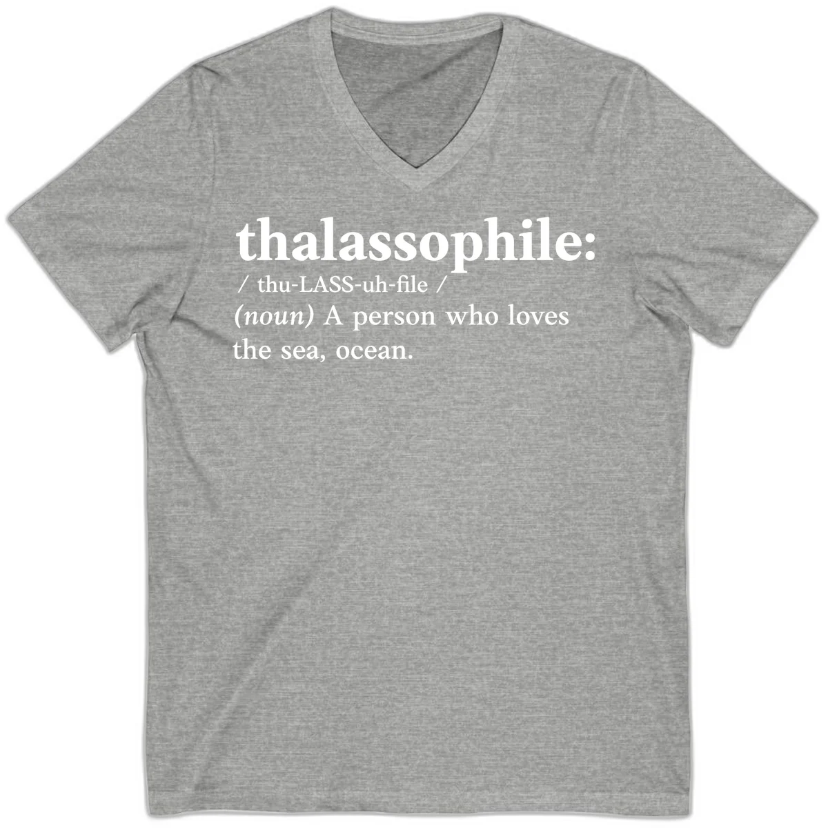Thalassophile Ocean Lover V-Neck in Athletic Heather