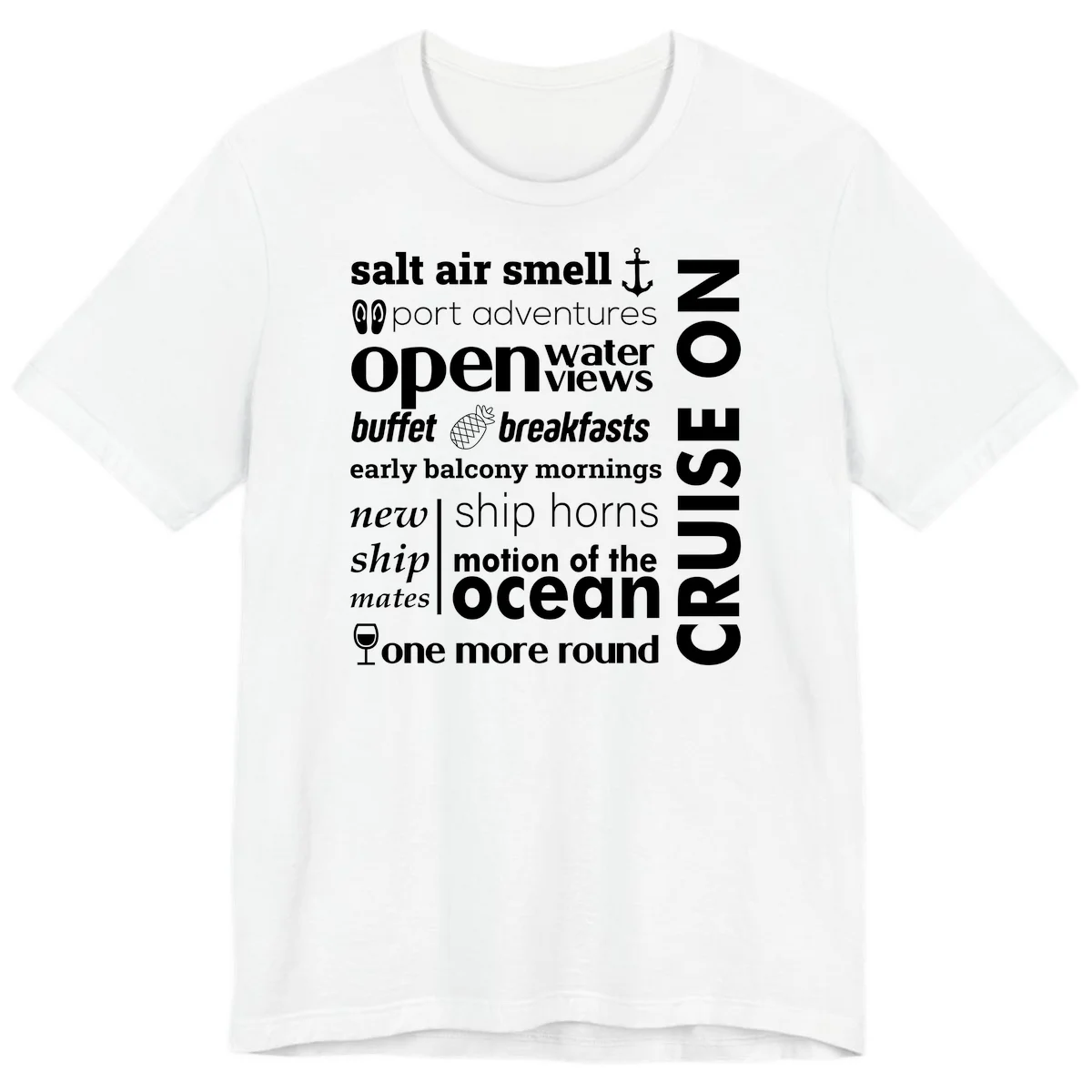 Cruise Vibes Word Cloud Design Premium T-Shirt in White