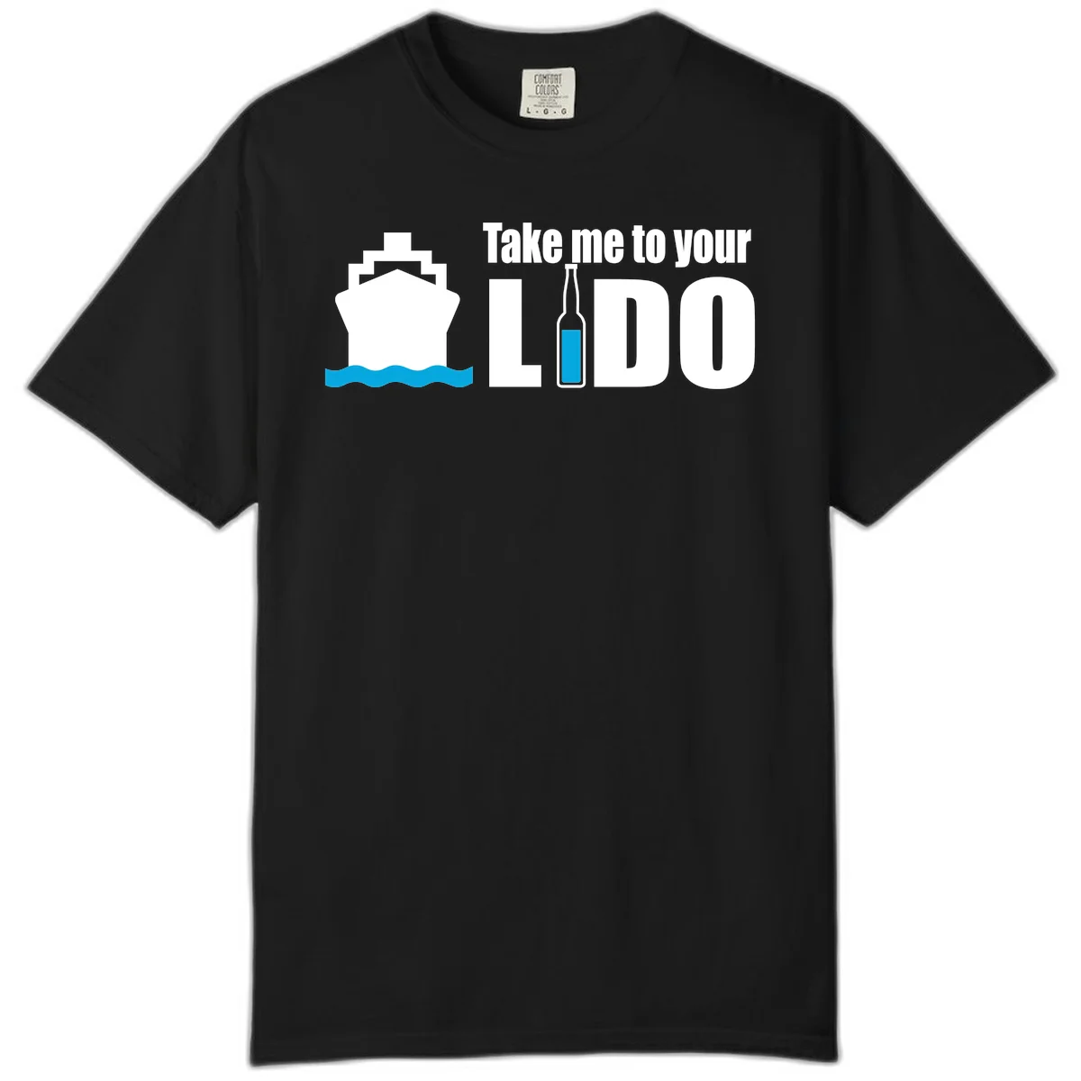 Take Me To Your Lido Comfort Color Tee in Black