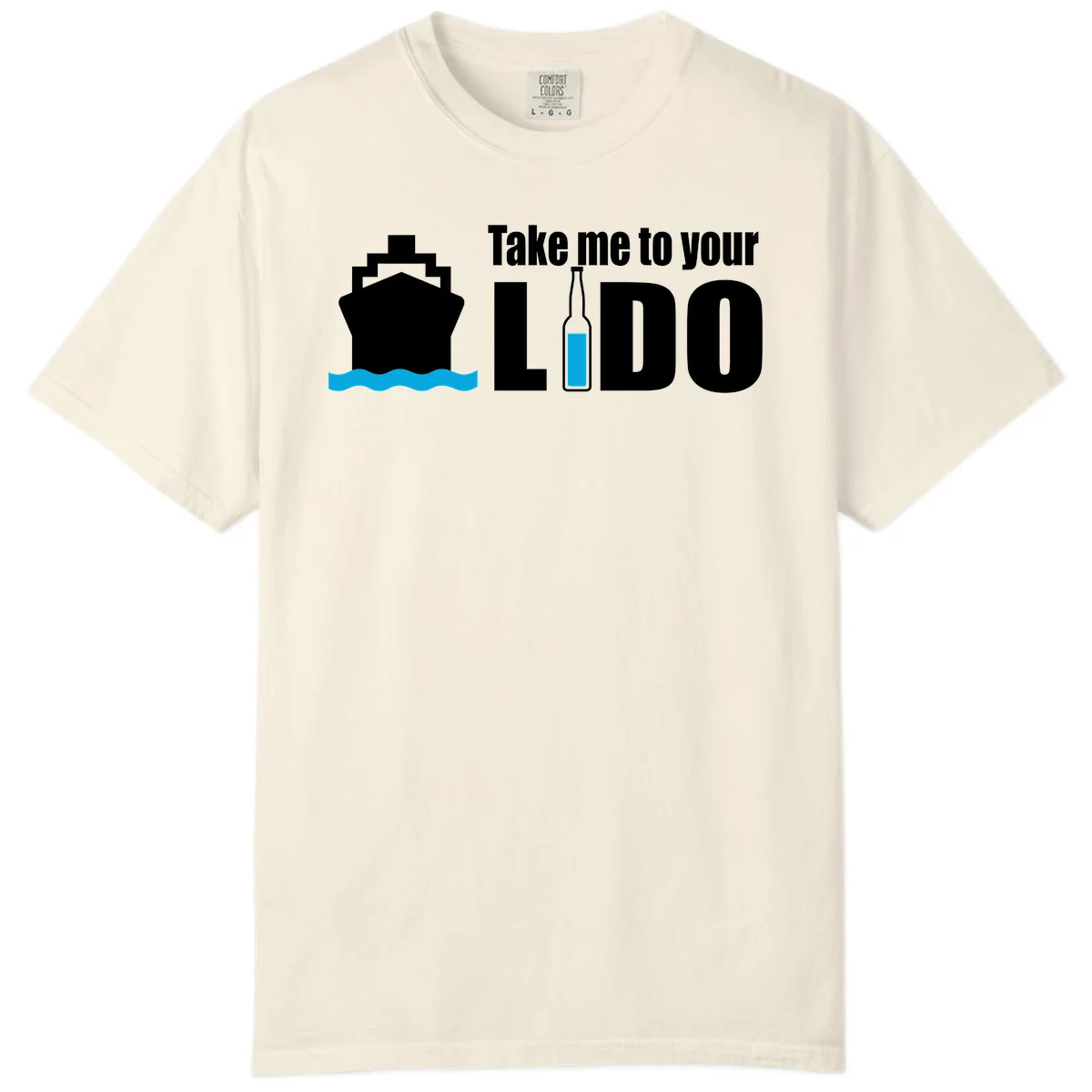 Take Me To Your Lido Comfort Color Tee in Ivory
