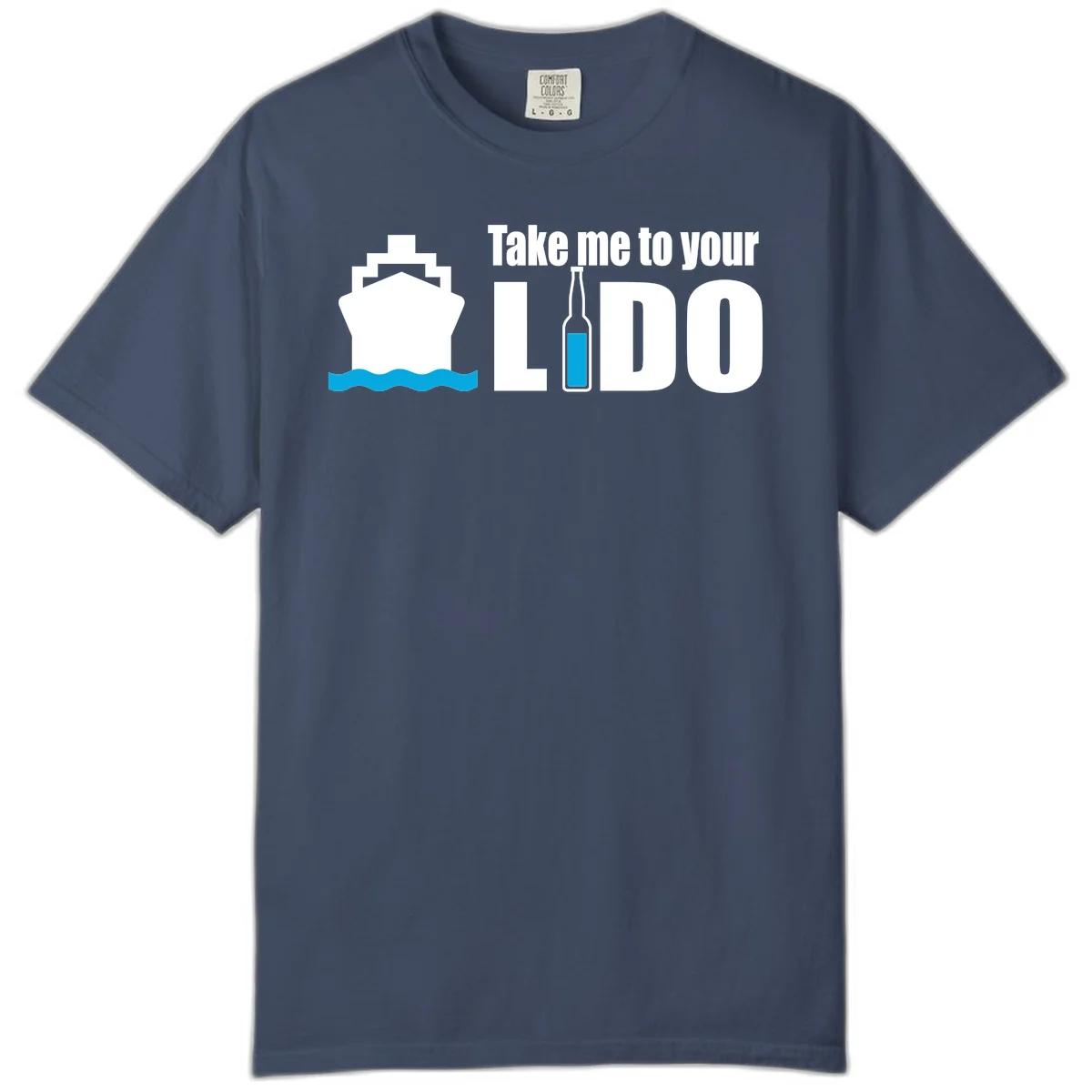 Take Me To Your Lido Comfort Color Tee in Midnight