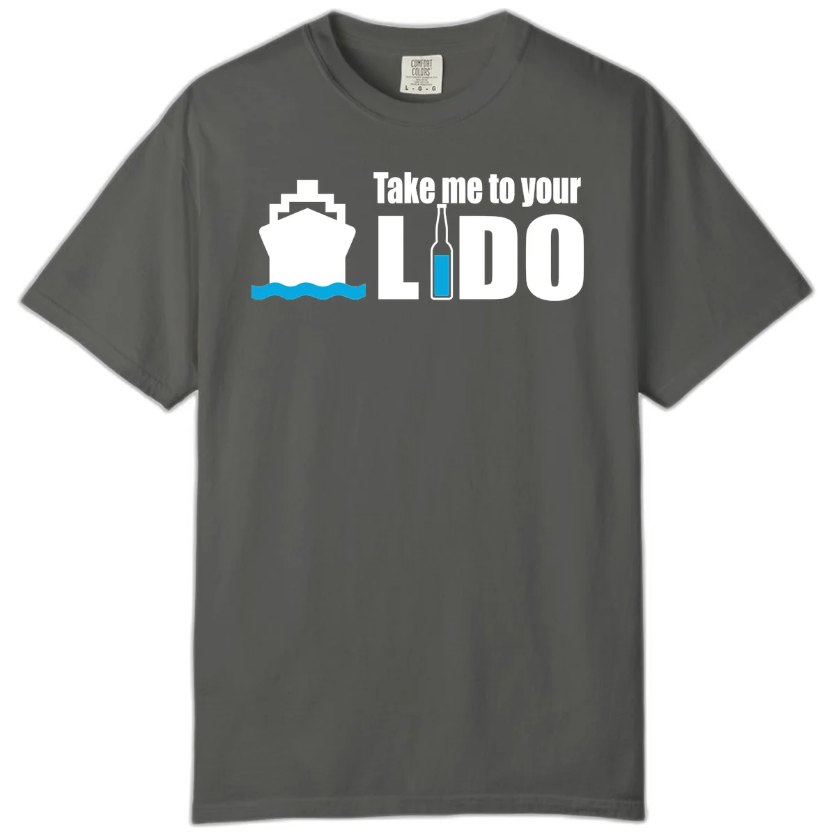 Take Me To Your Lido Comfort Color Tee in Pepper