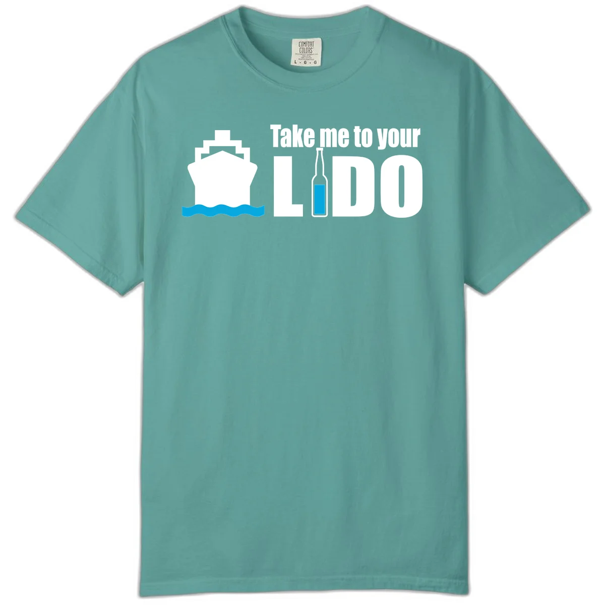 Take Me To Your Lido Comfort Color Tee in Seafoam