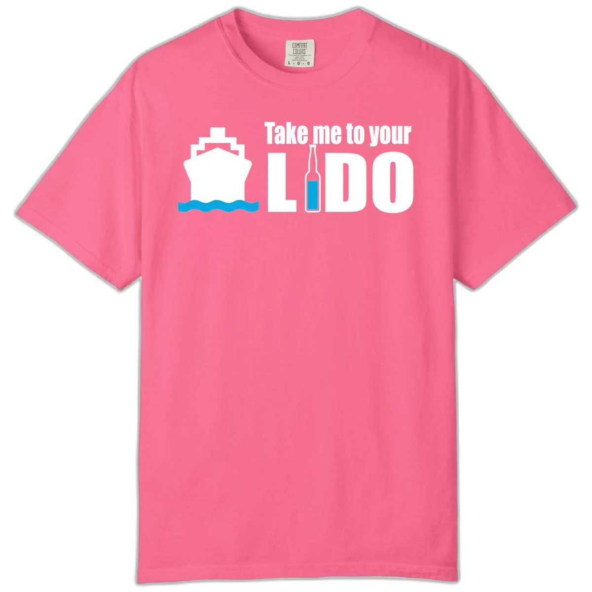 Take Me To Your Lido Comfort Color Tee in Crunchberry