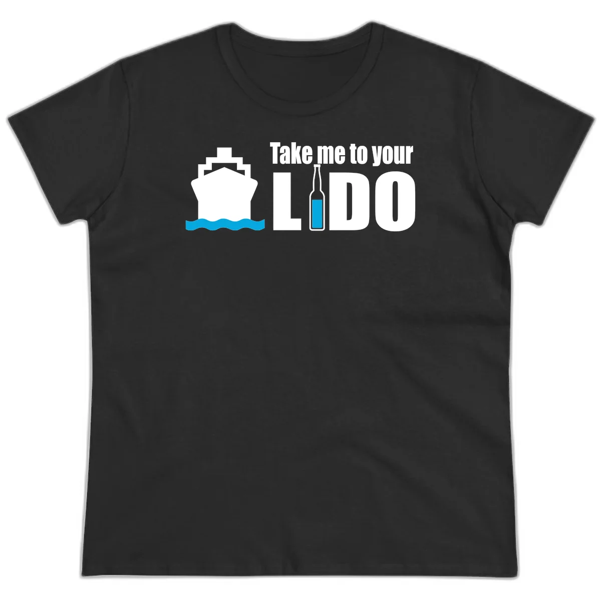 Take Me To Your Lido Ladies Tee in Black