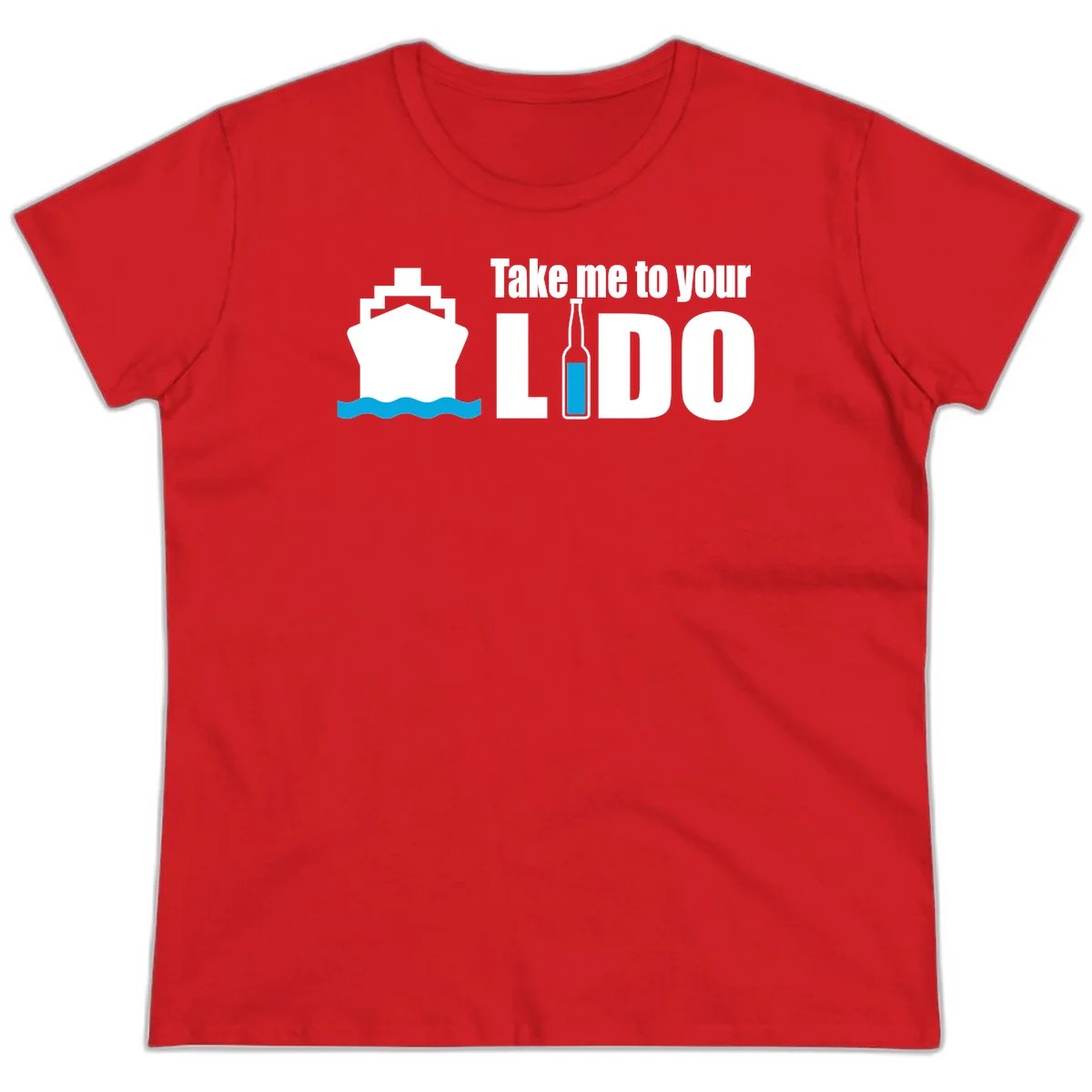 Take Me To Your Lido Ladies Tee in Red