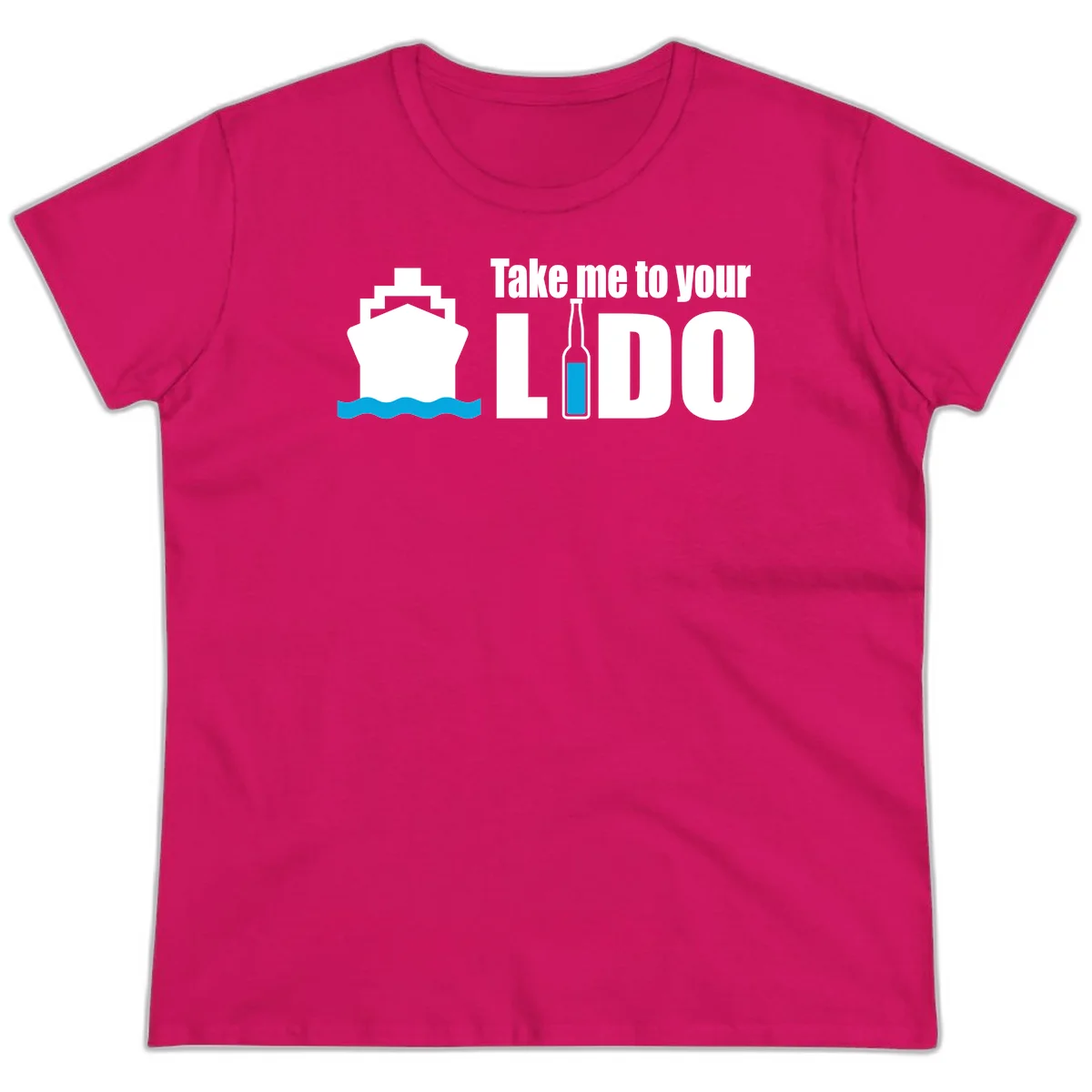 Take Me To Your Lido Ladies Tee in Heliconia