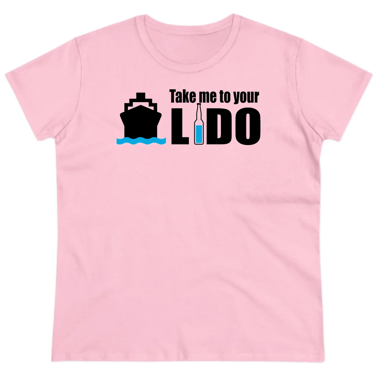 Take Me To Your Lido Ladies Tee in Light Pink