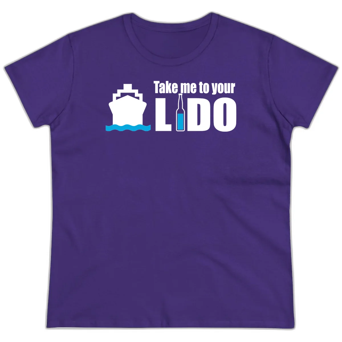 Take Me To Your Lido Ladies Tee in Purple