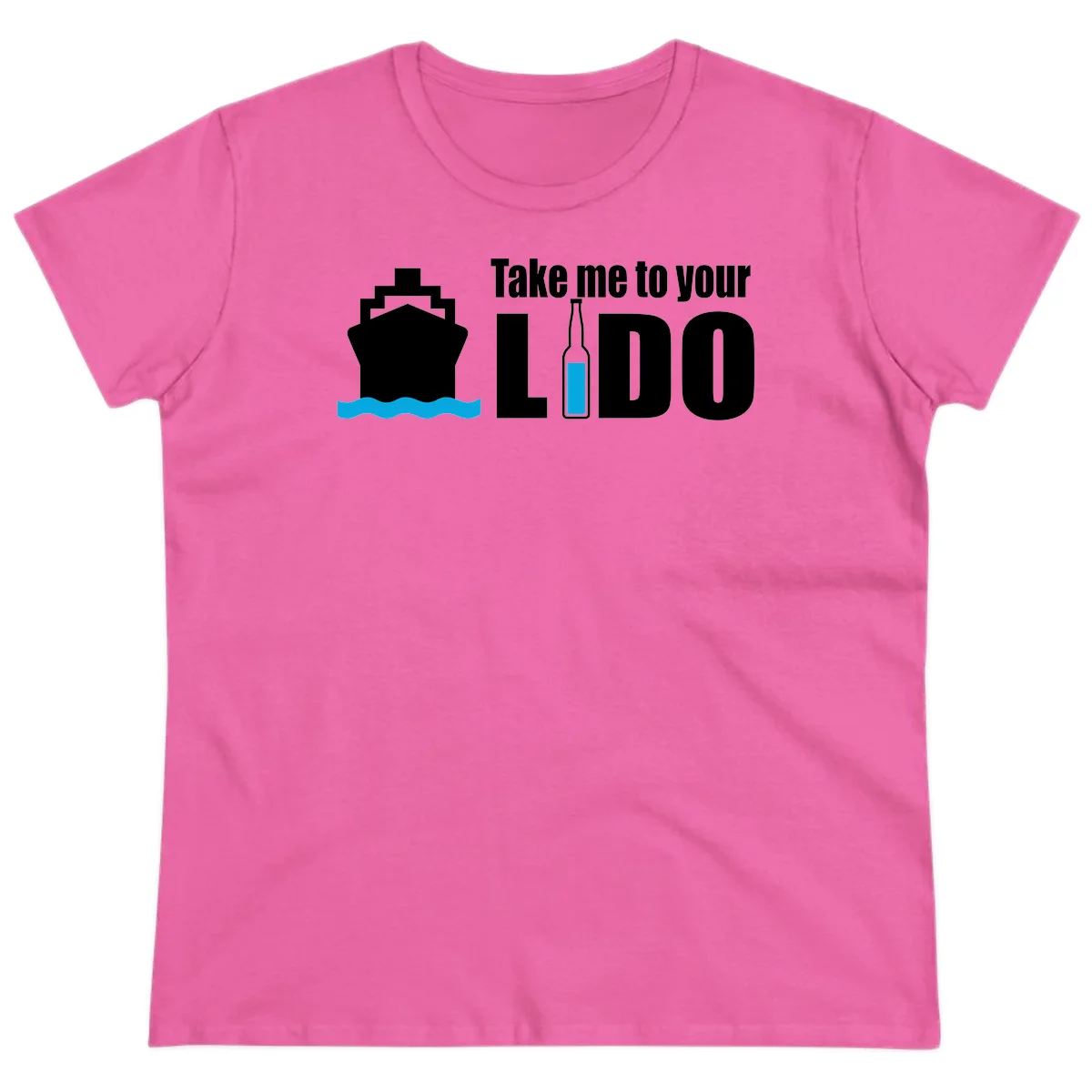 Take Me To Your Lido Ladies Tee in Azalea