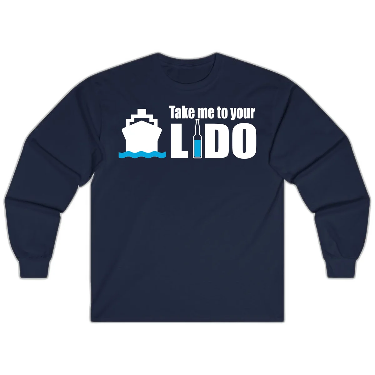 Take Me To Your Lido Long Sleeve in Navy