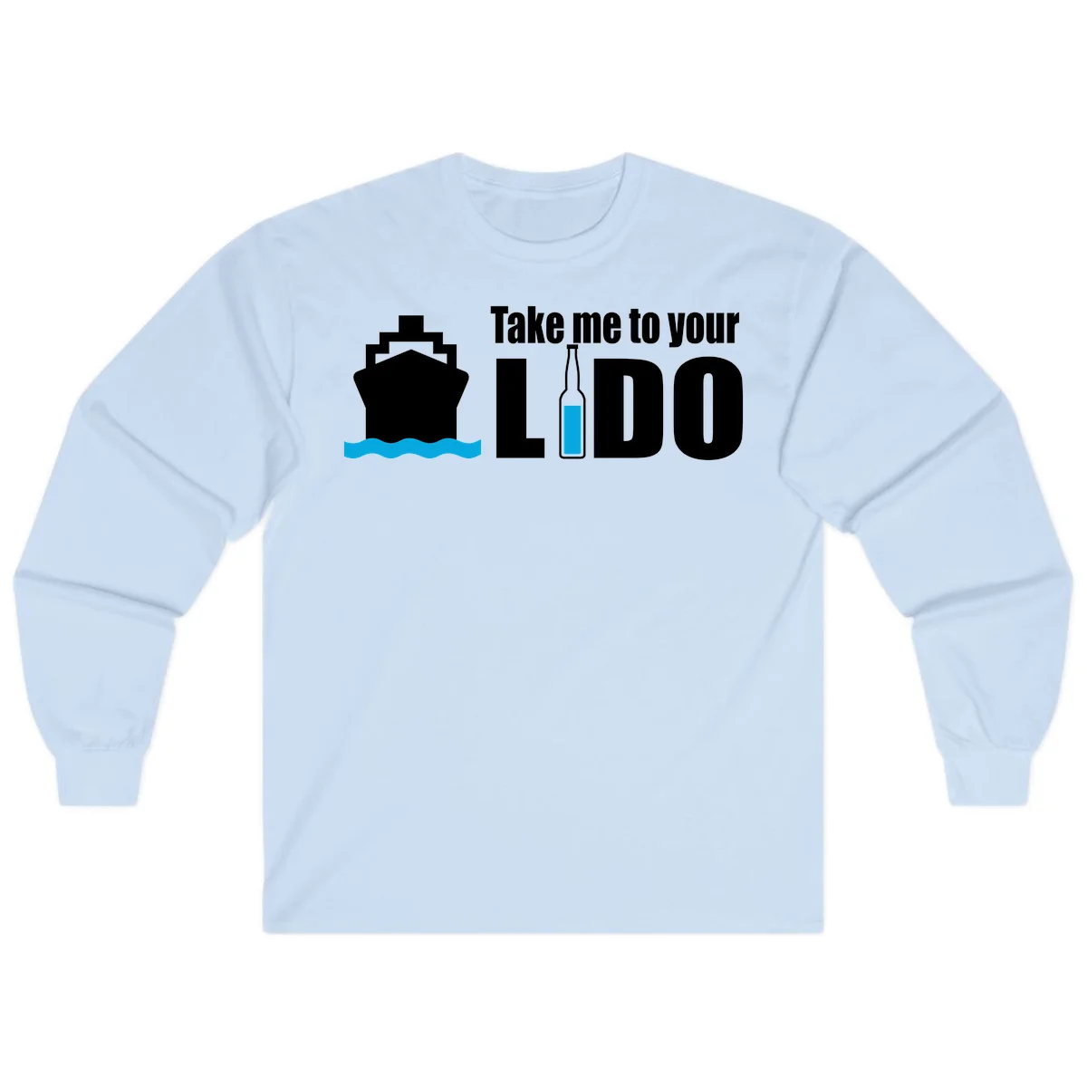 Take Me To Your Lido Long Sleeve in Light Blue