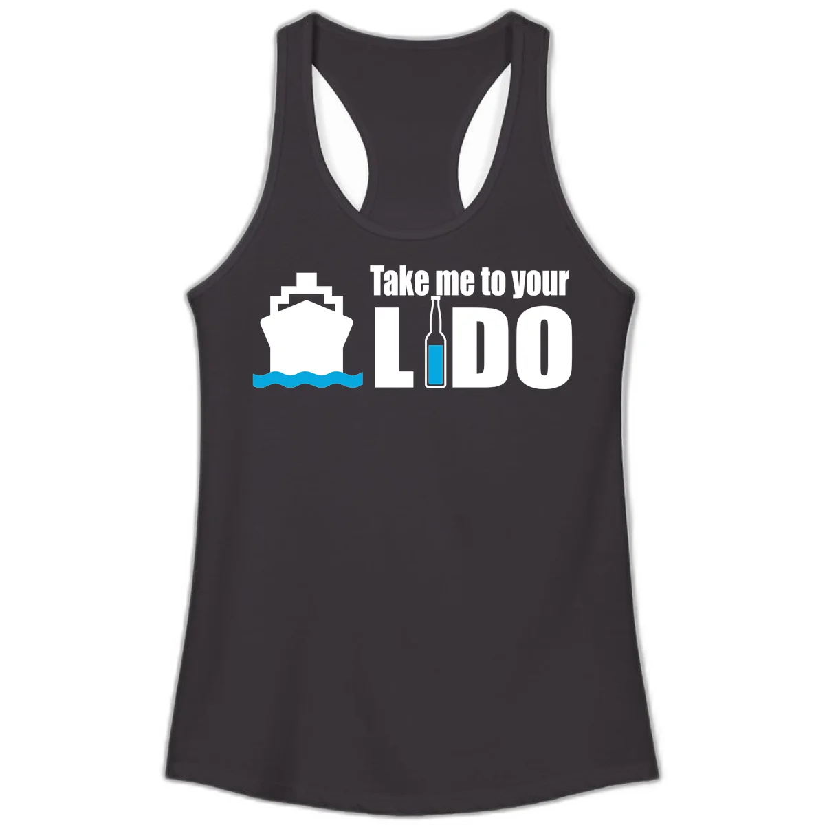 Take Me To Your Lido Ladies Tank in Black