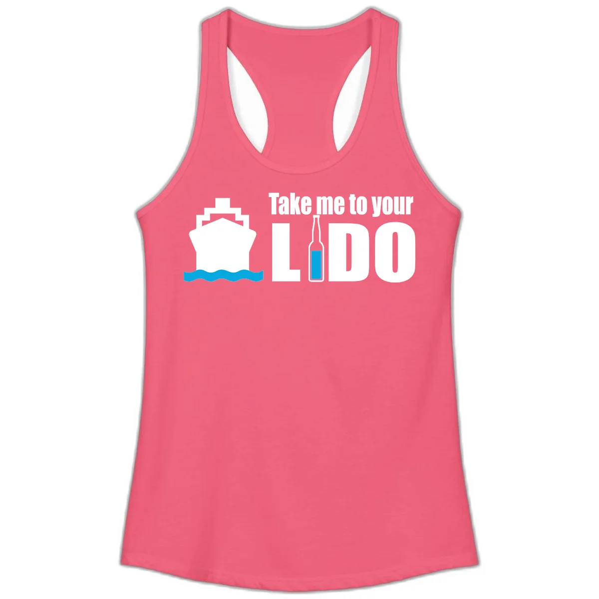Take Me To Your Lido Ladies Tank in Hot Pink