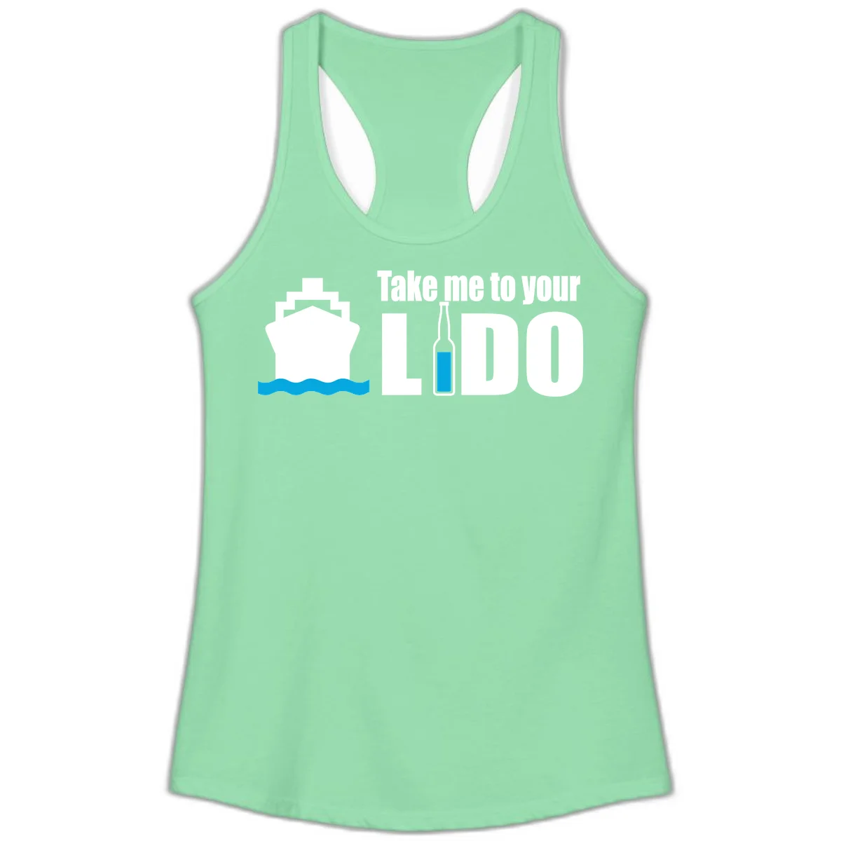Take Me To Your Lido Ladies Tank in Solid Mint