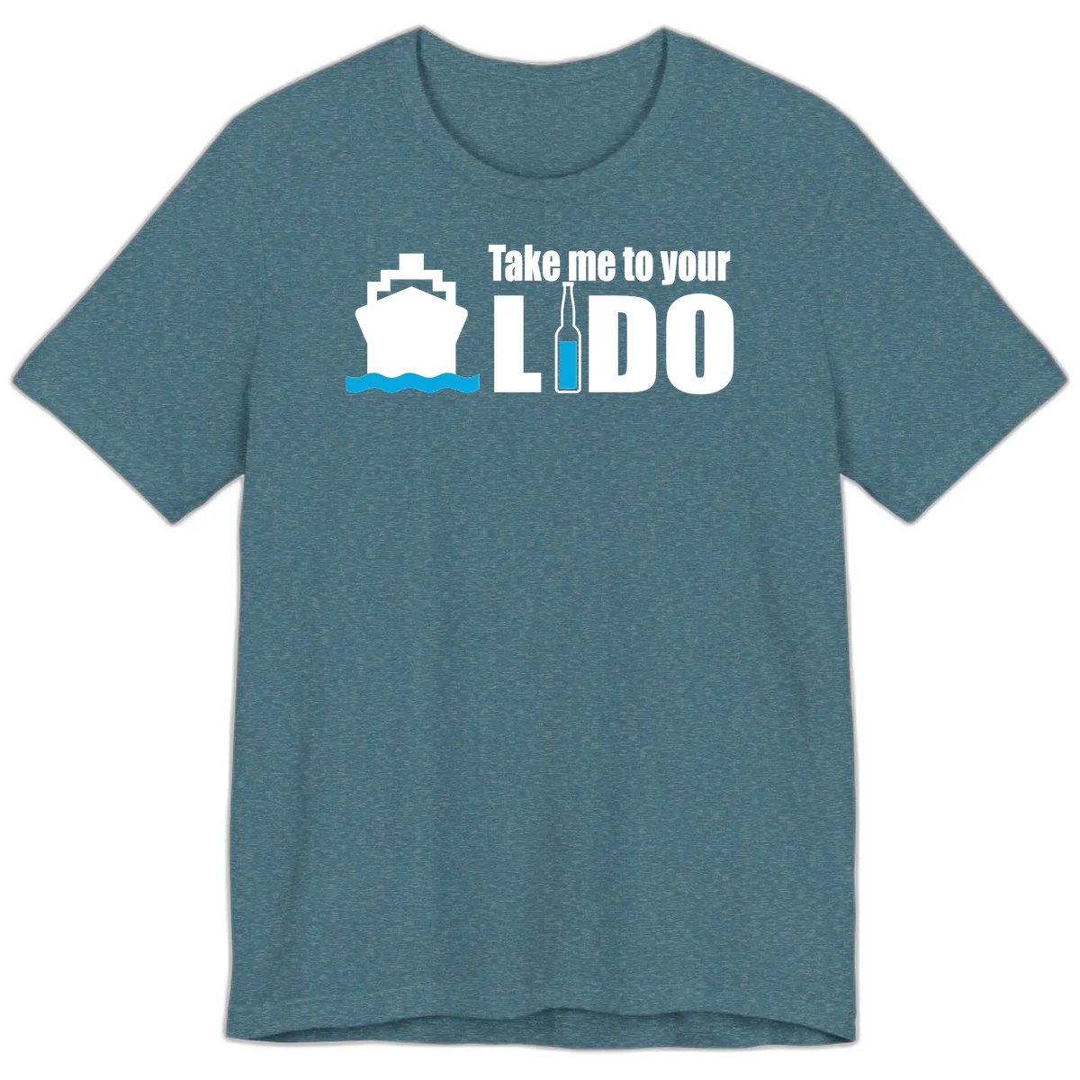 Take Me To Your Lido Premium T-Shirt in Heather Deep Teal