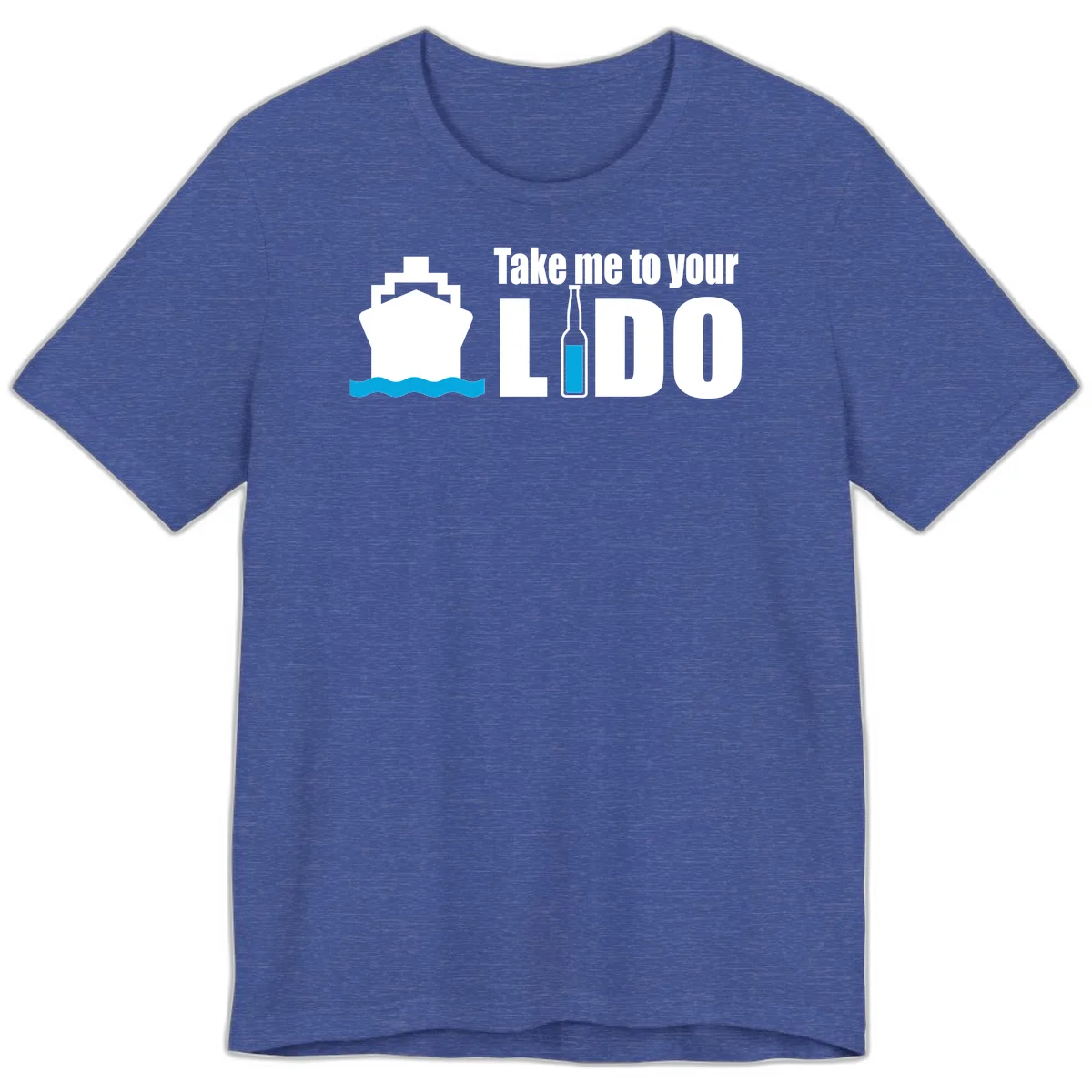 Take Me To Your Lido Premium T-Shirt in Heather True Royal