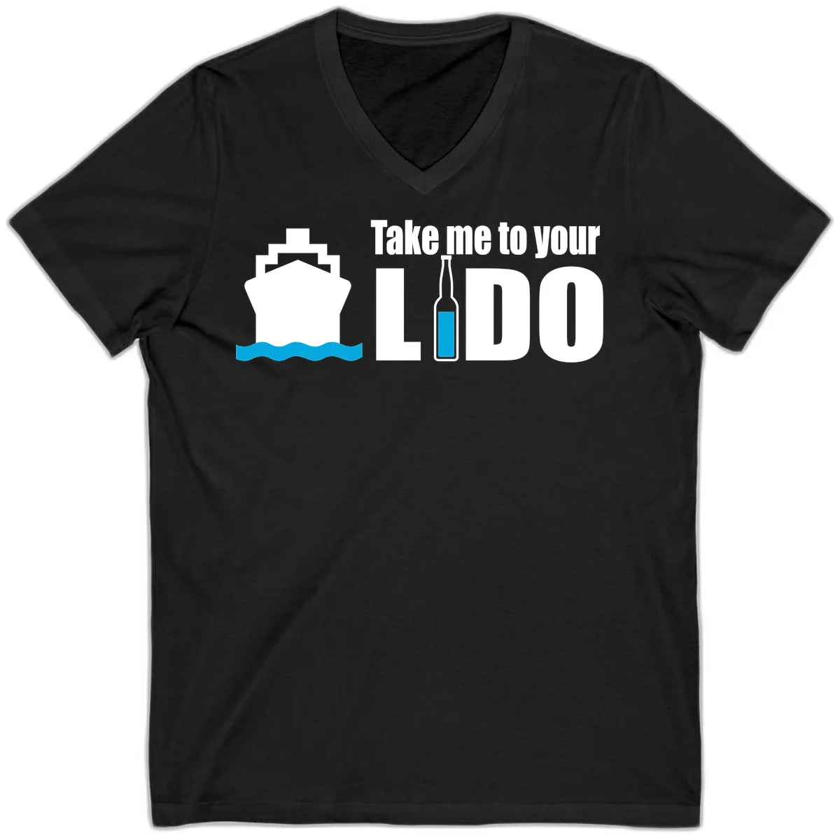 Take Me To Your Lido V-Neck in Black