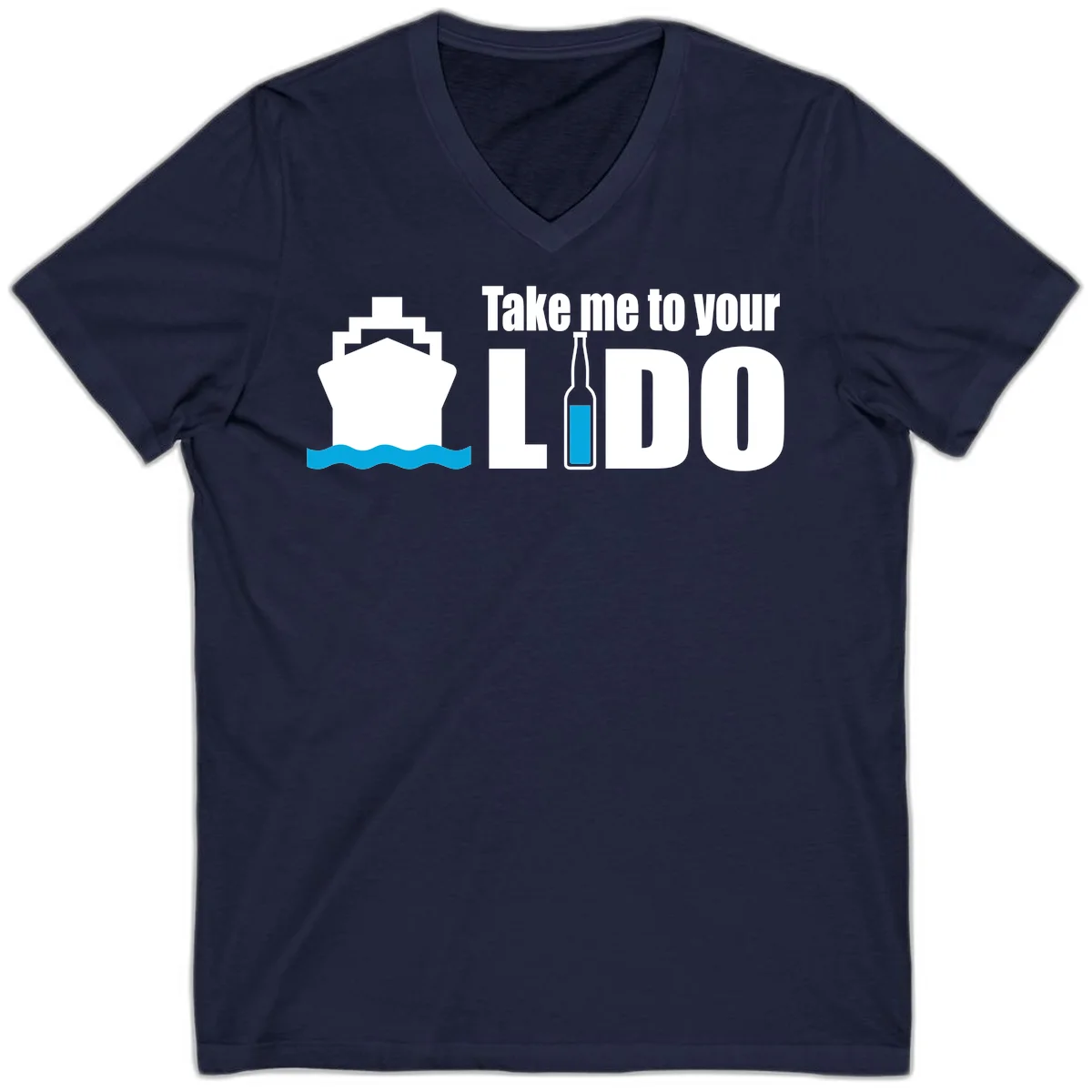 Take Me To Your Lido V-Neck in Navy