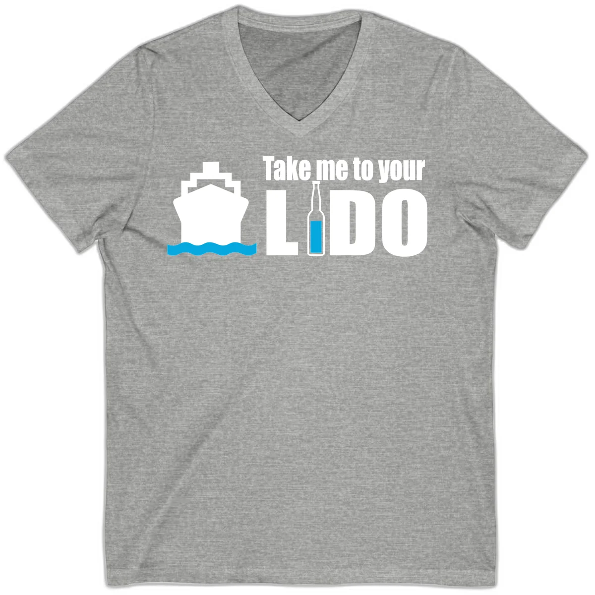 Take Me To Your Lido V-Neck in Athletic Heather