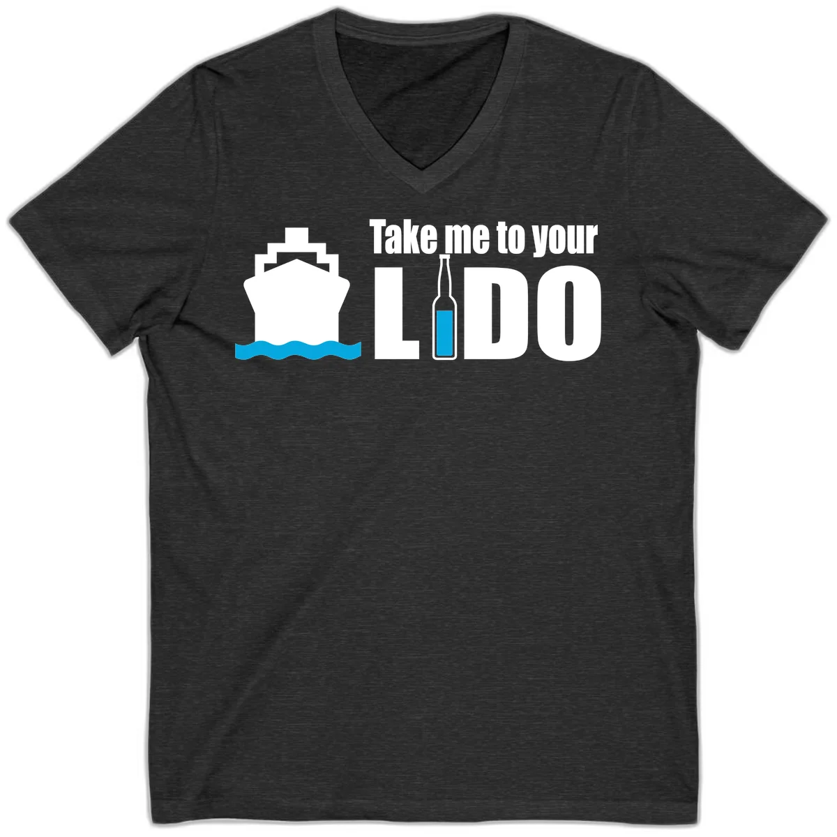 Take Me To Your Lido V-Neck in Dark Grey Heather