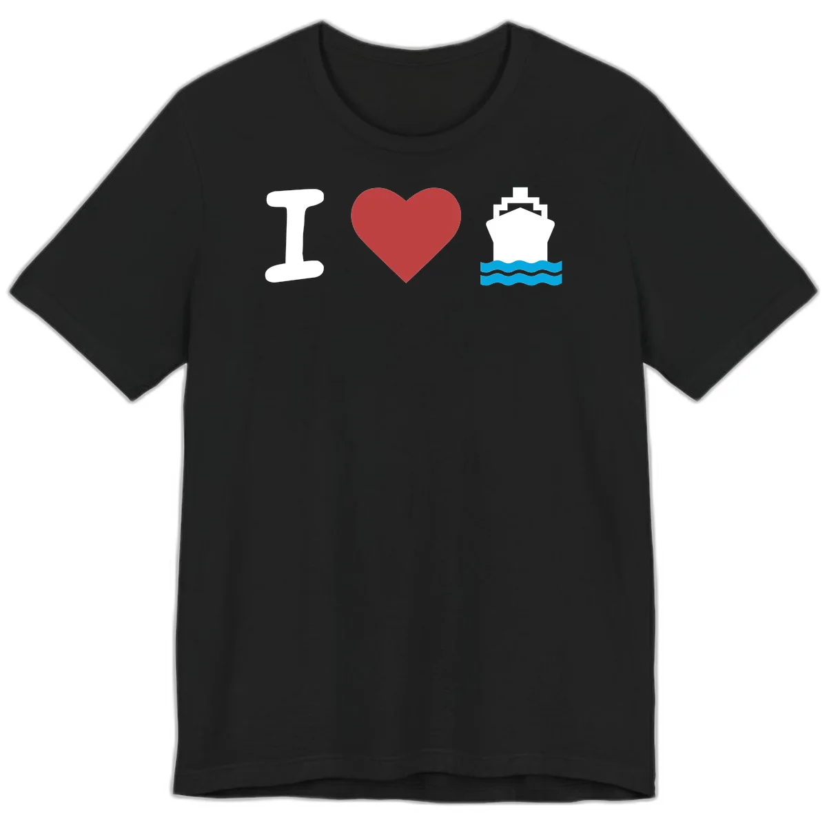 I Love Cruise Ships Super Soft Premium T-Shirt in Black