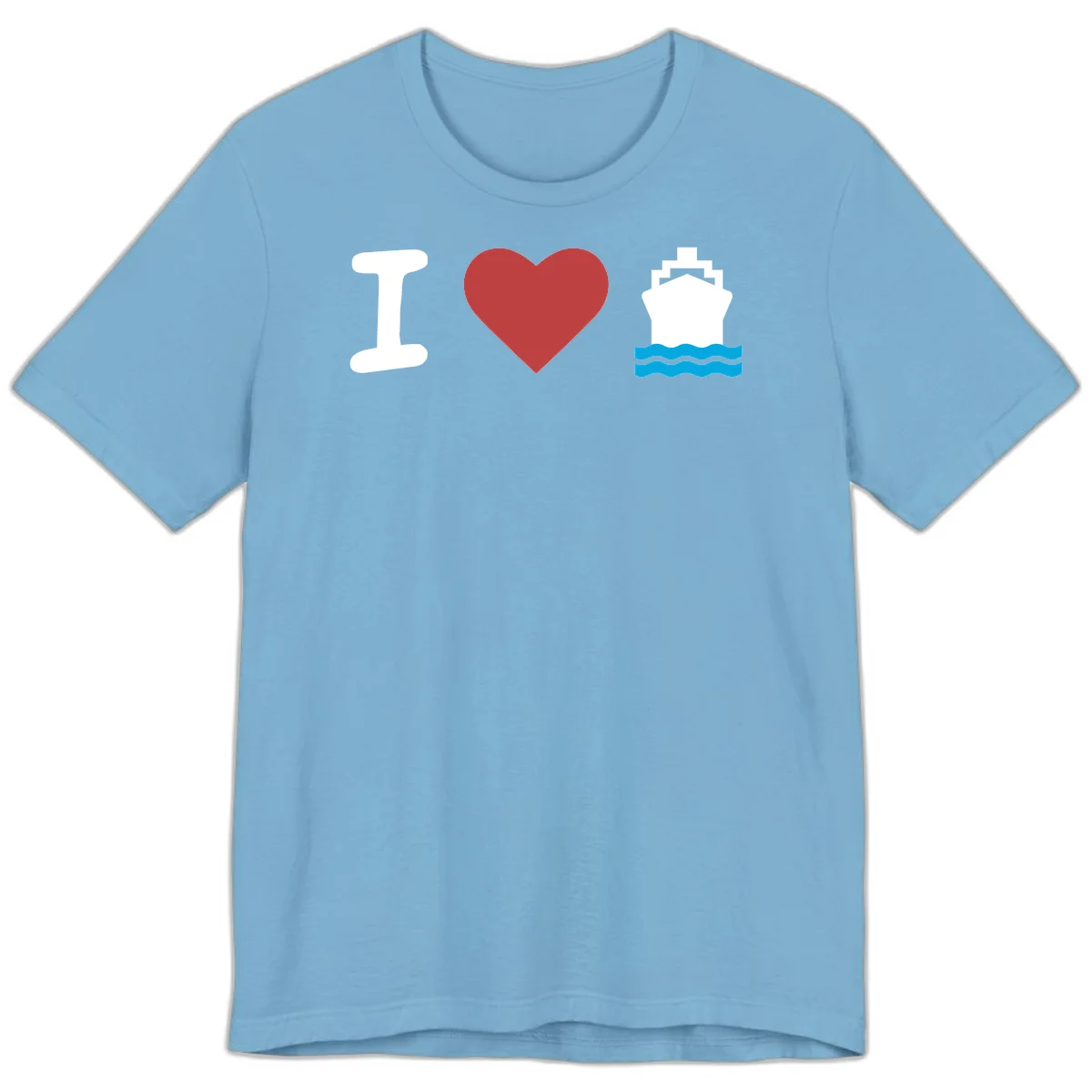 I Love Cruise Ships Super Soft Premium T-Shirt in Ocean Blue
