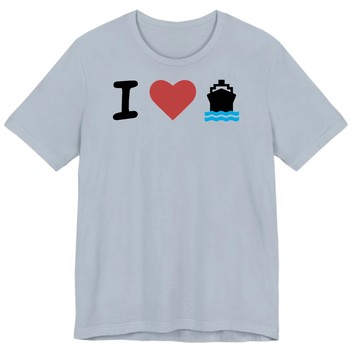 I Love Cruise Ships Super Soft Premium T-Shirt in Light Blue