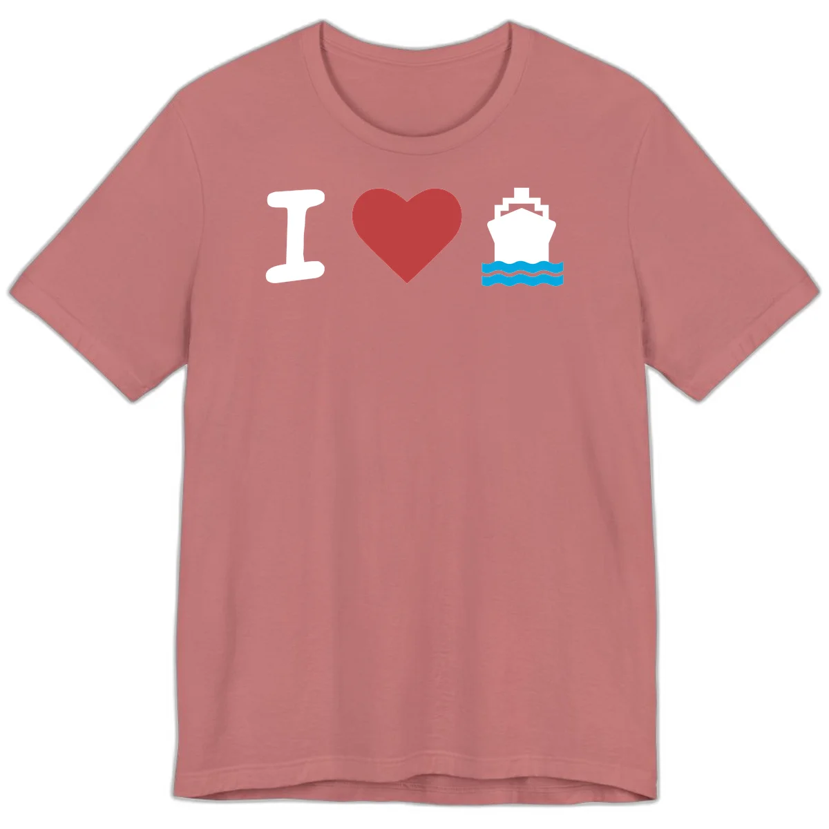 I Love Cruise Ships Super Soft Premium T-Shirt in Mauve