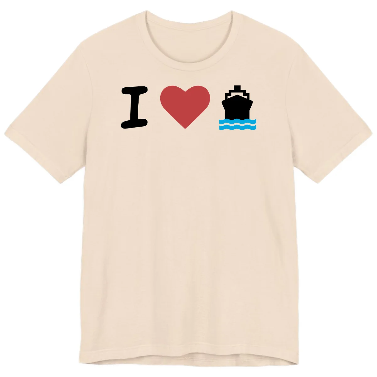 I Love Cruise Ships Super Soft Premium T-Shirt in Soft Cream