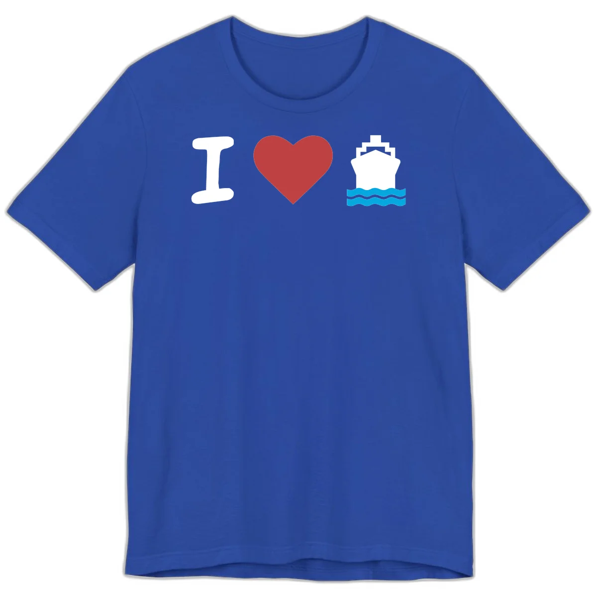 I Love Cruise Ships Super Soft Premium T-Shirt in True Royal