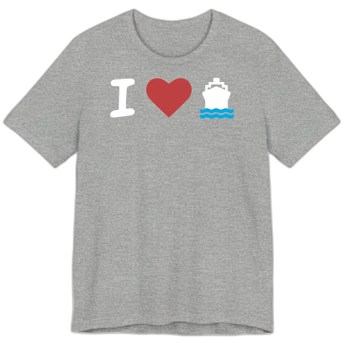 I Love Cruise Ships Super Soft Premium T-Shirt in Athletic Heather