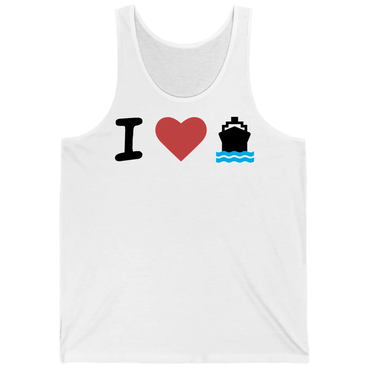 I Love Cruise Ships Vacation Tank Top in White