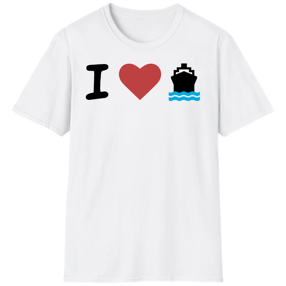 I Love Cruise Ships Classic Cruise T-Shirt in White
