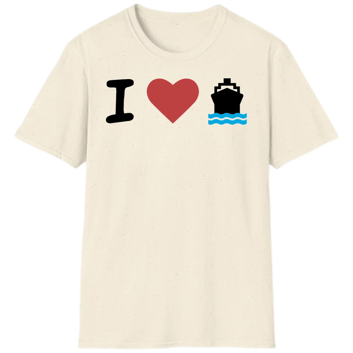 I Love Cruise Ships Classic Cruise T-Shirt in Natural