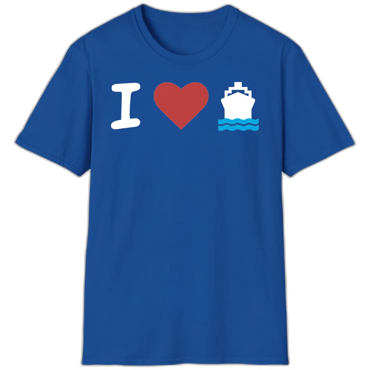 I Love Cruise Ships Classic Cruise T-Shirt in Royal