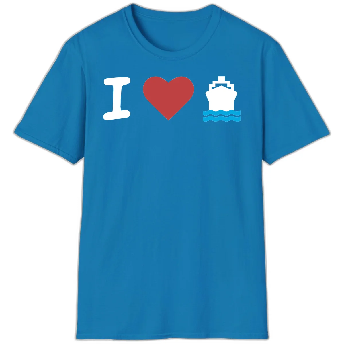I Love Cruise Ships Classic Cruise T-Shirt in Sapphire