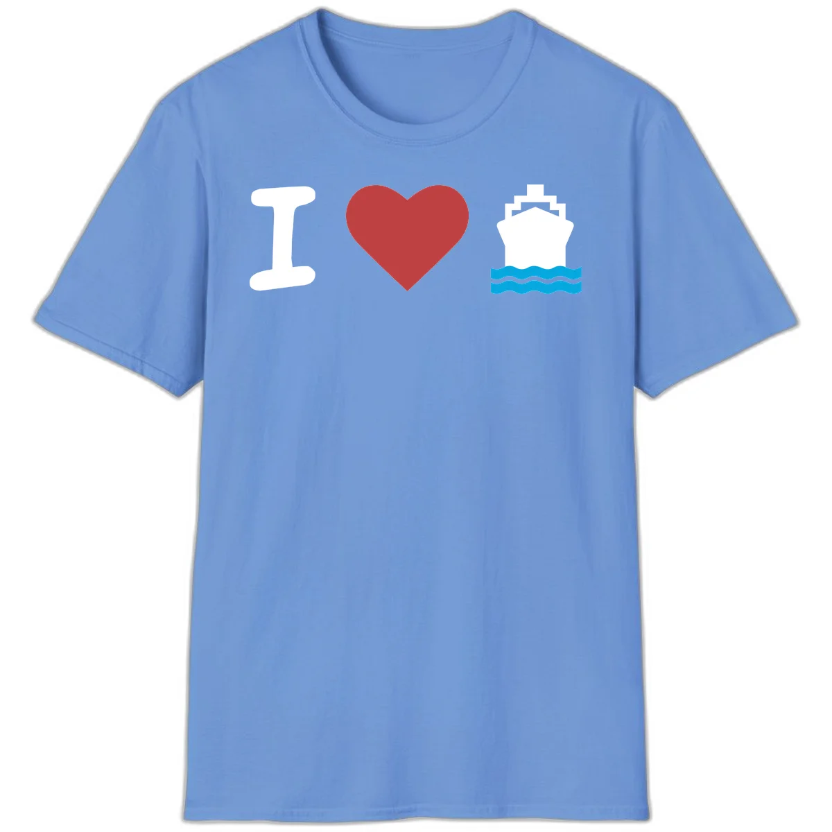 I Love Cruise Ships Classic Cruise T-Shirt in Carolina Blue