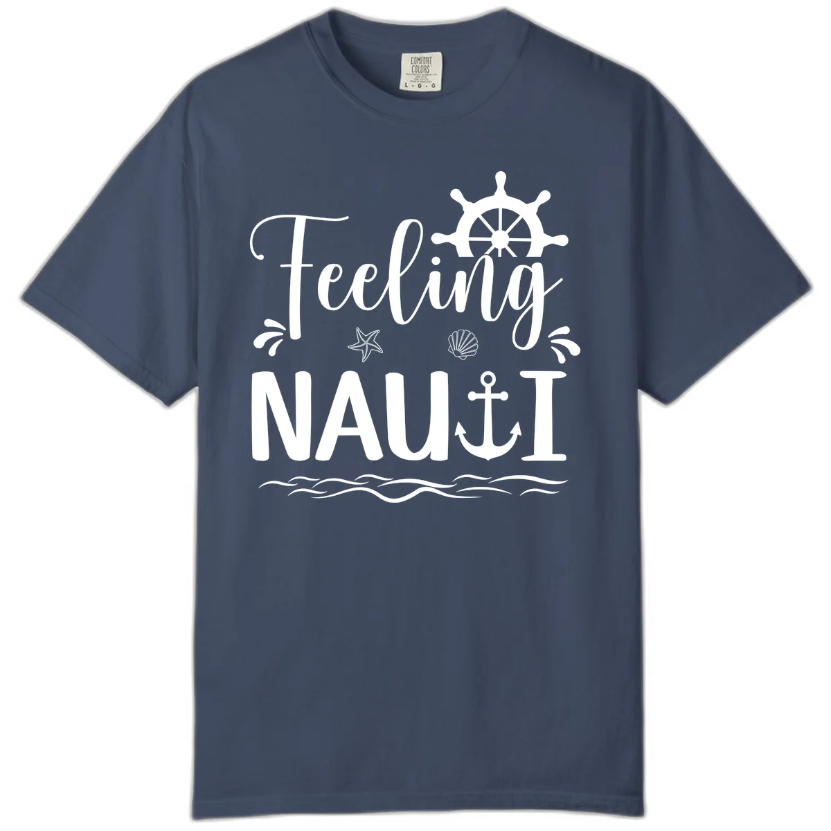 Feeling Nauti Comfort Colors Cruise Shirt for Relaxing in Midnight