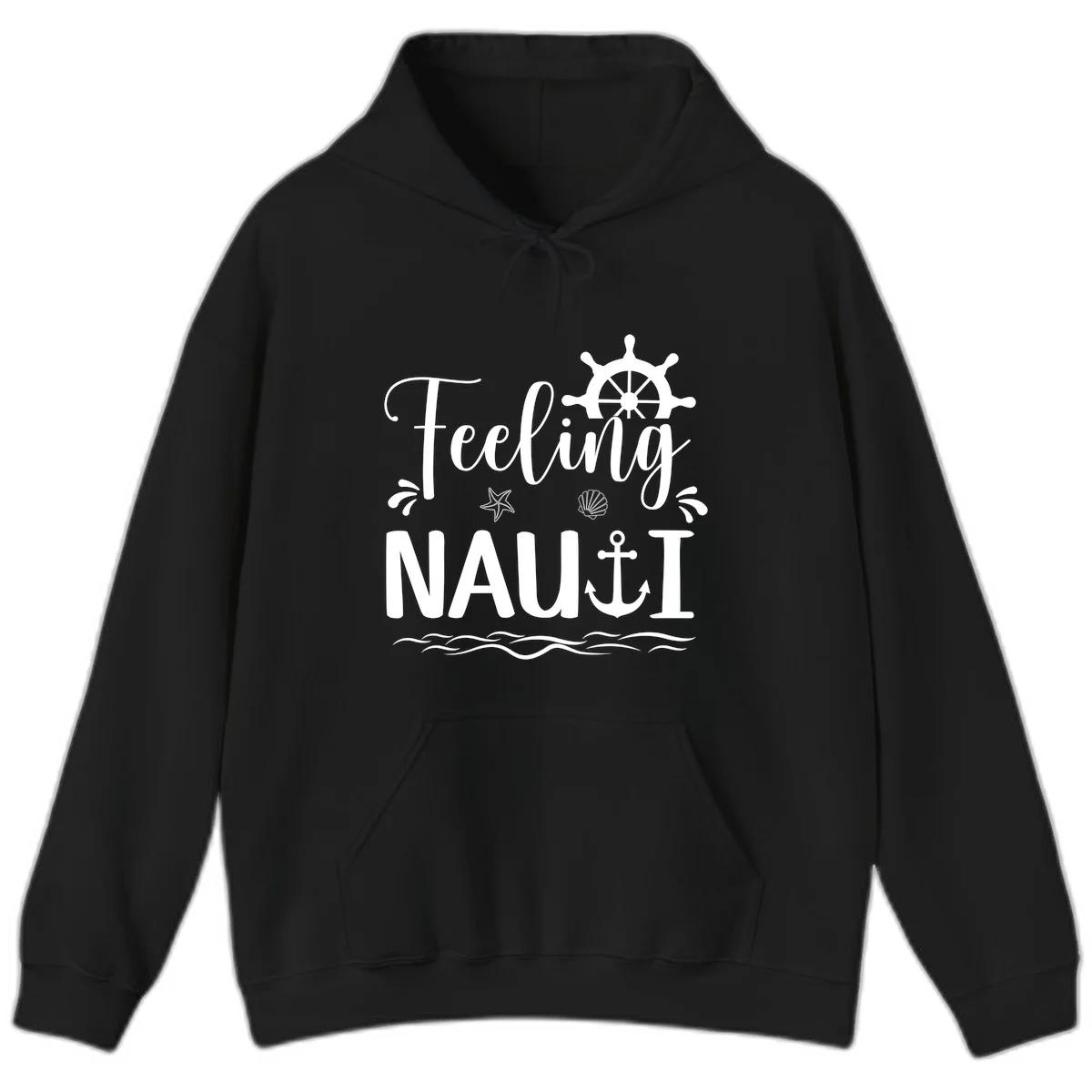 Feeling Nauti Funny Cruise Vacation Hoodie in Black