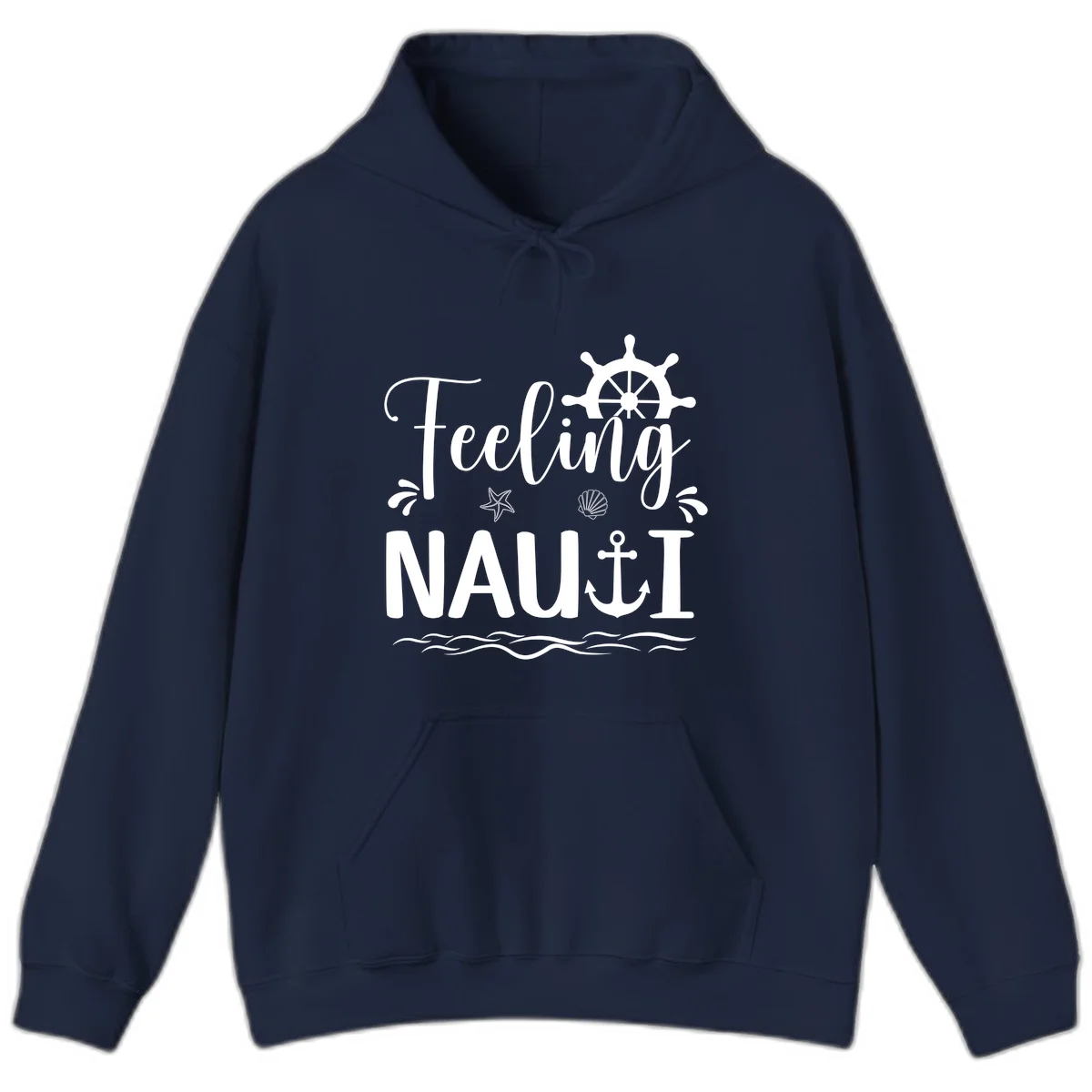 Feeling Nauti Funny Cruise Vacation Hoodie in Navy