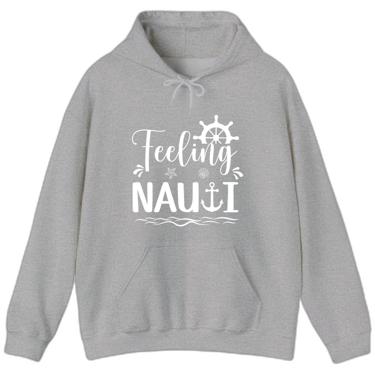 Feeling Nauti Funny Cruise Vacation Hoodie in Sport Grey