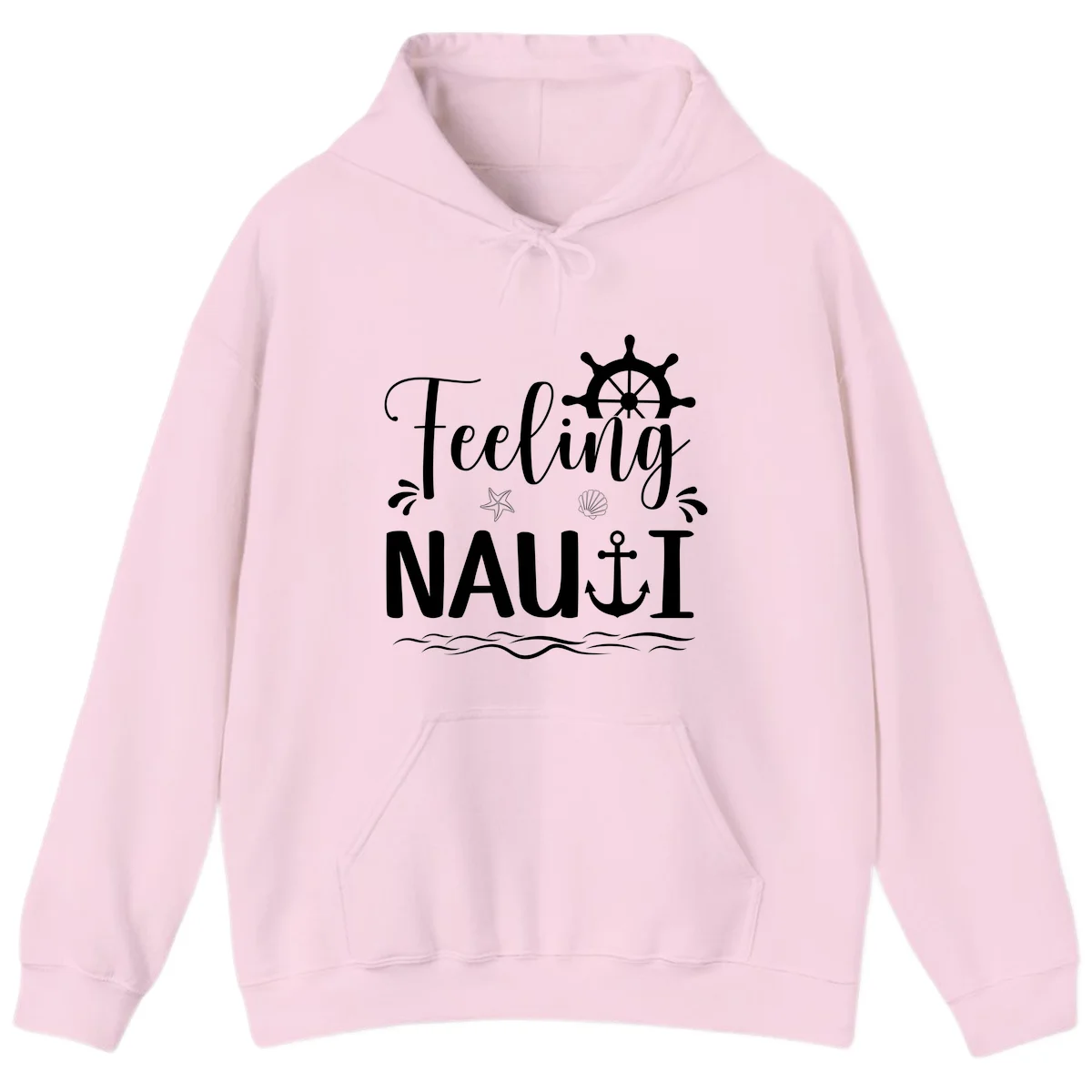 Feeling Nauti Funny Cruise Vacation Hoodie in Light Pink