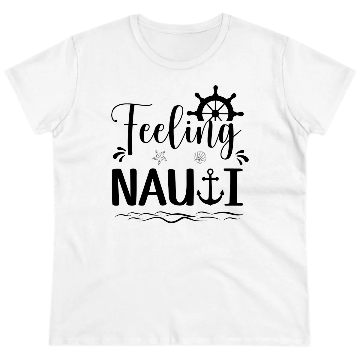 Feeling Nauti Ladies Cruise T-Shirt for Women in White