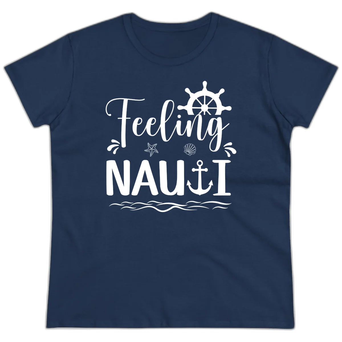 Feeling Nauti Ladies Cruise T-Shirt for Women in Navy