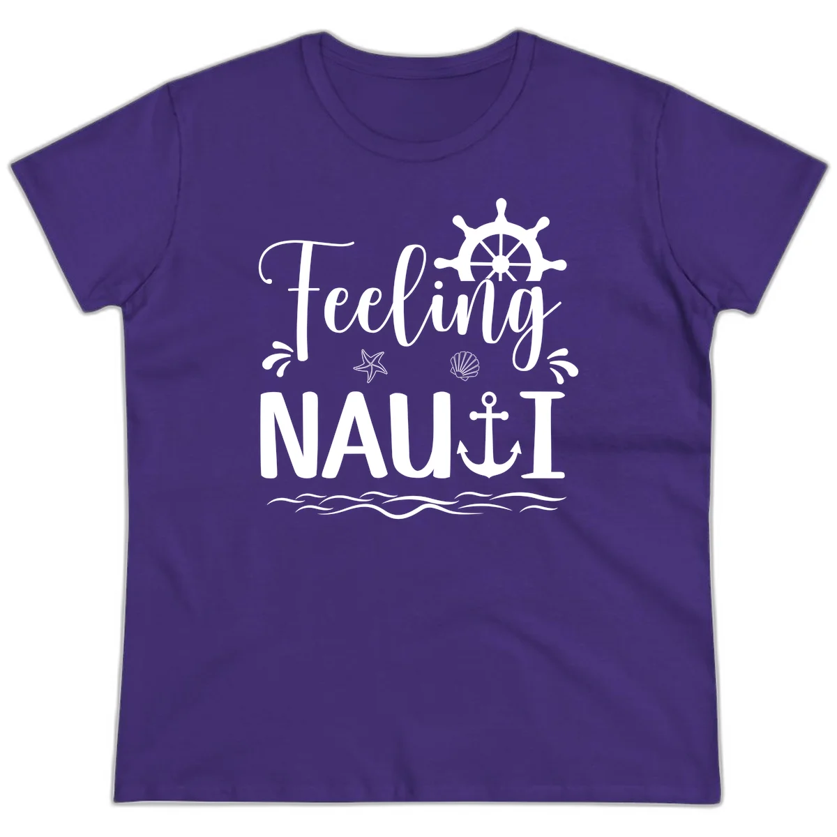Feeling Nauti Ladies Cruise T-Shirt for Women in Purple