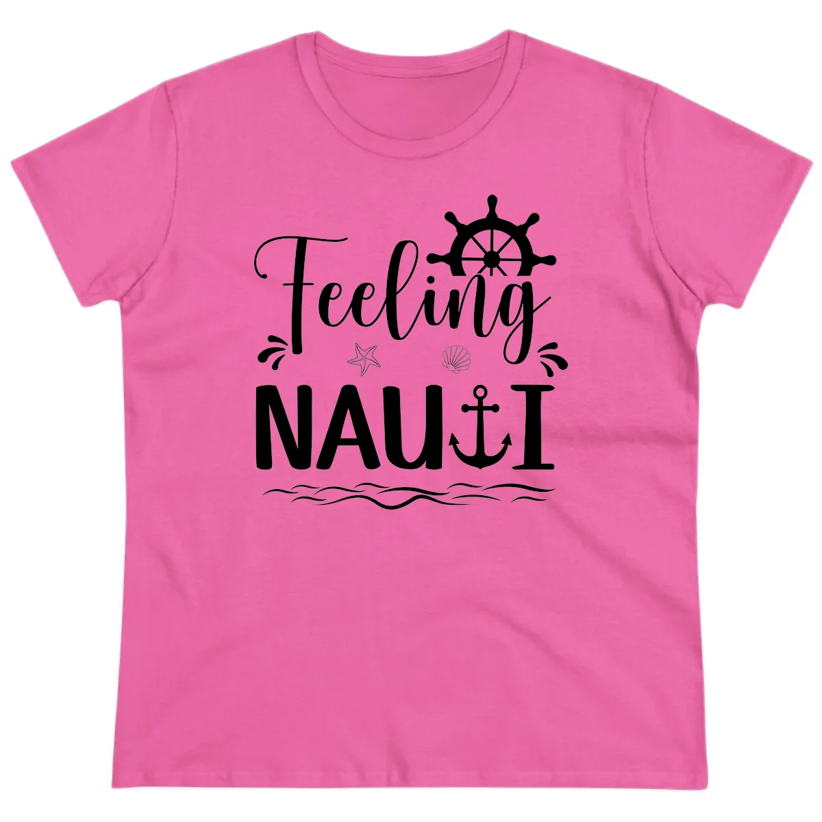 Feeling Nauti Ladies Cruise T-Shirt for Women in Azalea