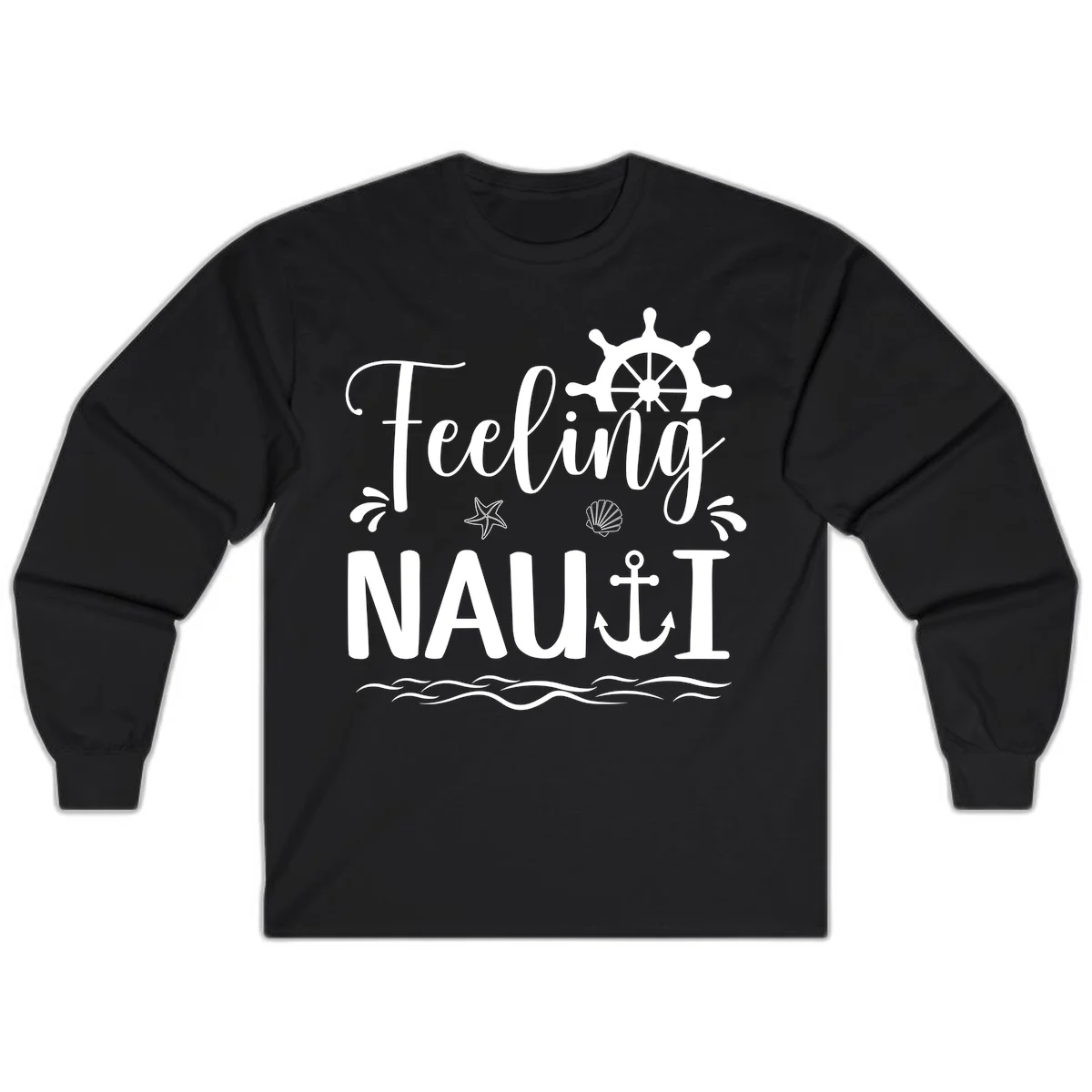 Feeling Nauti Long Sleeve Cruise Shirt for Travel in Black